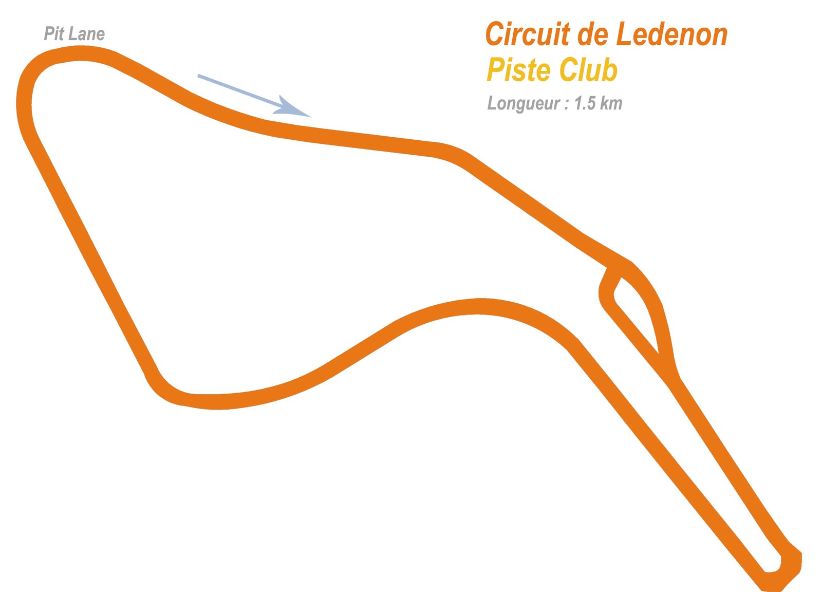 tracé piste club du circuit de lédenon